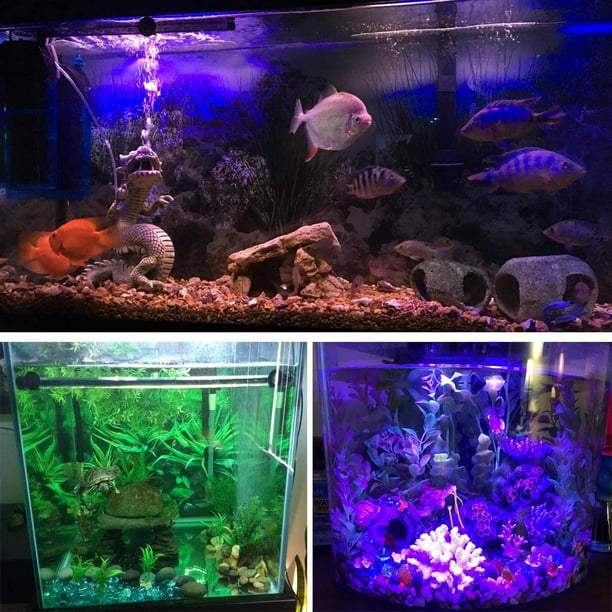Luz de burbujas de aire para acuario, luz LED RGB para tanque de peces con  16 colores, 4 modos, lámpara LED sumergible IP68 con control remoto para