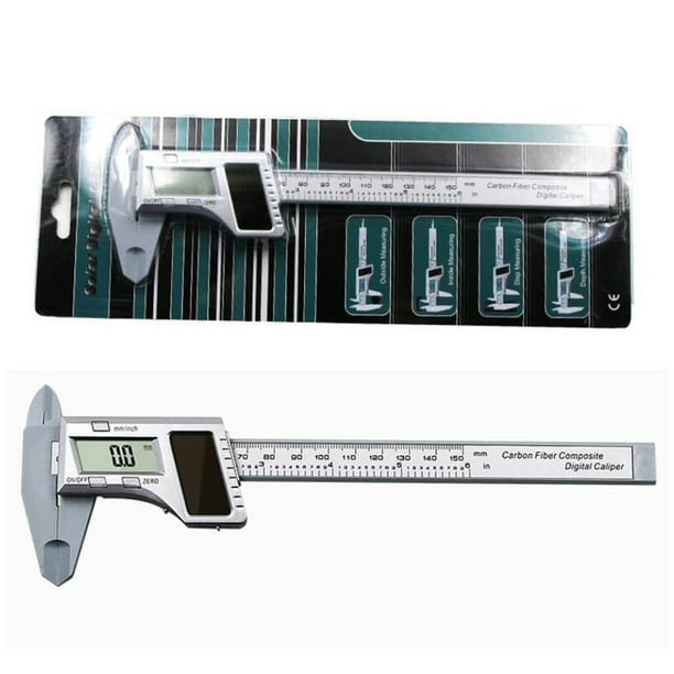Calibre digital electrónico, herramienta de medición grande de la fibra de  carbono de la pantalla LCD para la medida de DIY
