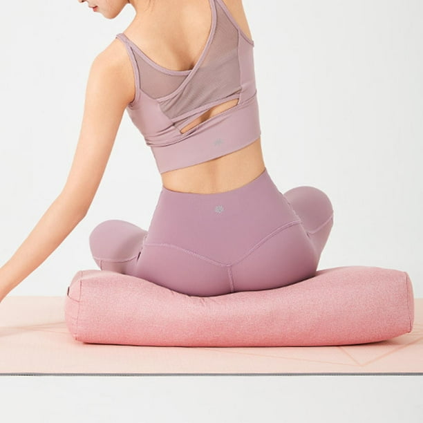 Cojín de yoga profesional Funda lavable a máquina Equipo de yoga Cojín de  meditación Almohada de yoga Rectangular para soporte de piernas de yoga  Rosado shamjiam refuerzo de yoga