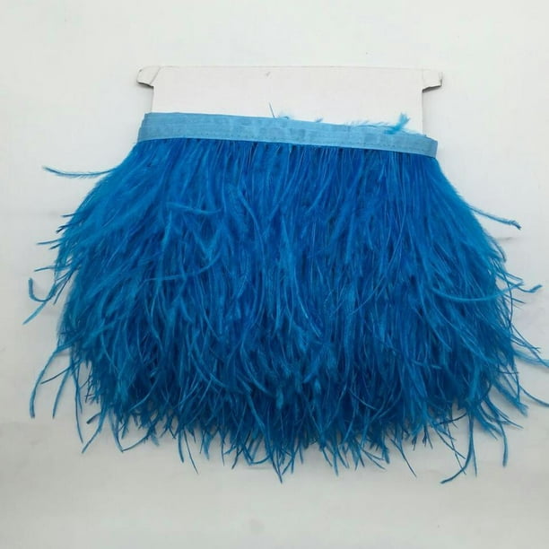 3.3 ft de pluma de avestruz real, altura de flecos, 2.4-3.1 in, plumas para  vestidos, decoración de ropa, manualidades, accesorio, azul marino