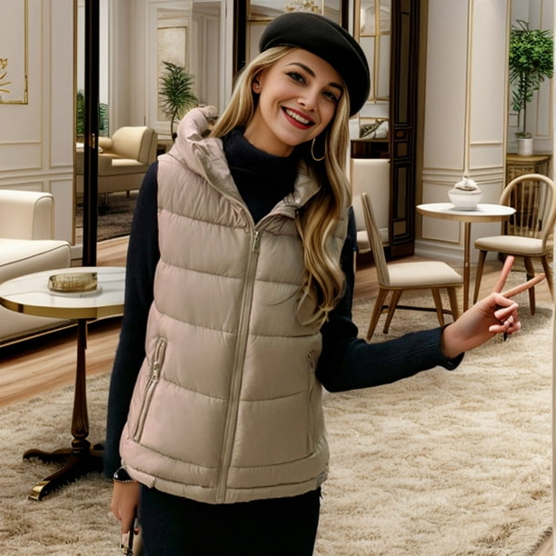 Gibobby chaquetas gruesa sólida Mujer invierno cálido ropa de algodón de  moda chaleco de Color sólid Gibobby
