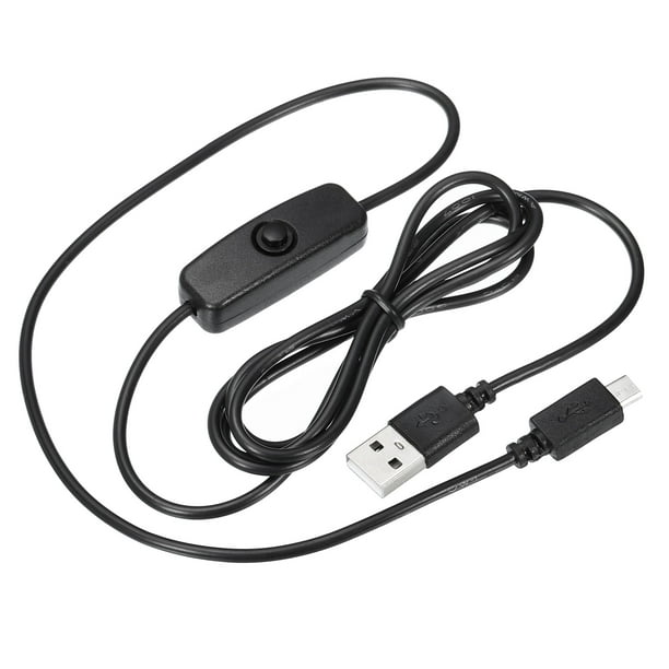 CABLE ALIMENTACION USB CON INTERRUPTOR ON/OFF NEGRO