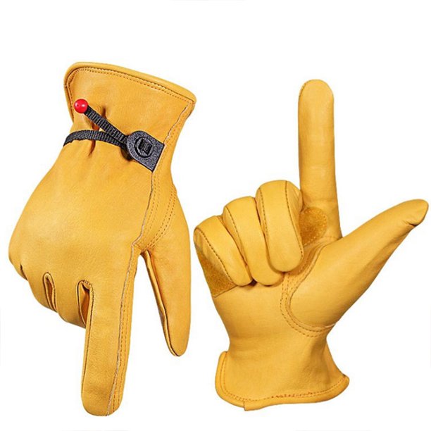 Guantes de trabajo de cuero duales para hombres y mujeres Guantes de  jardinería de cuero Ormromra CPB-US-DYP695-3