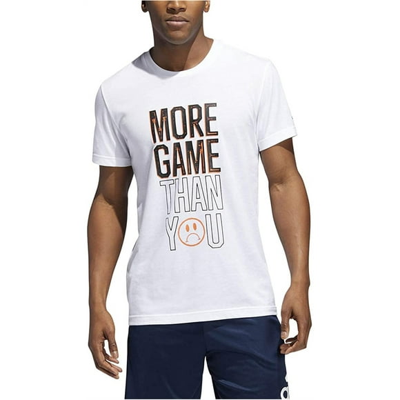 adidas  camiseta gráfica para hombre more game than you color blanco pequeña adidas graphic tee