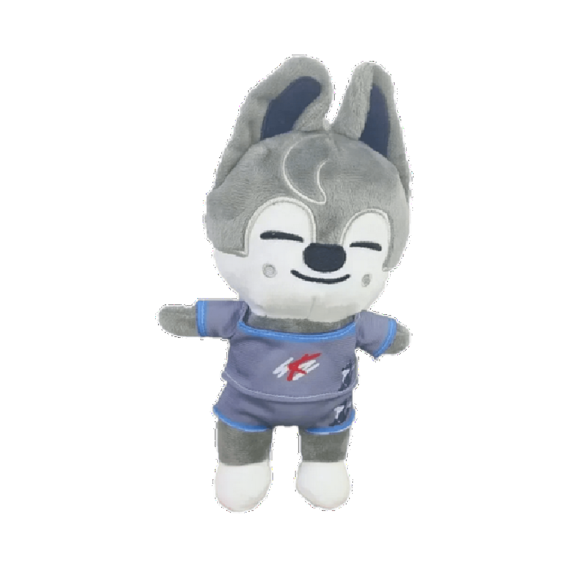 Peluche wolf chan skzoo kpop stray kids 20 cm ropa gris