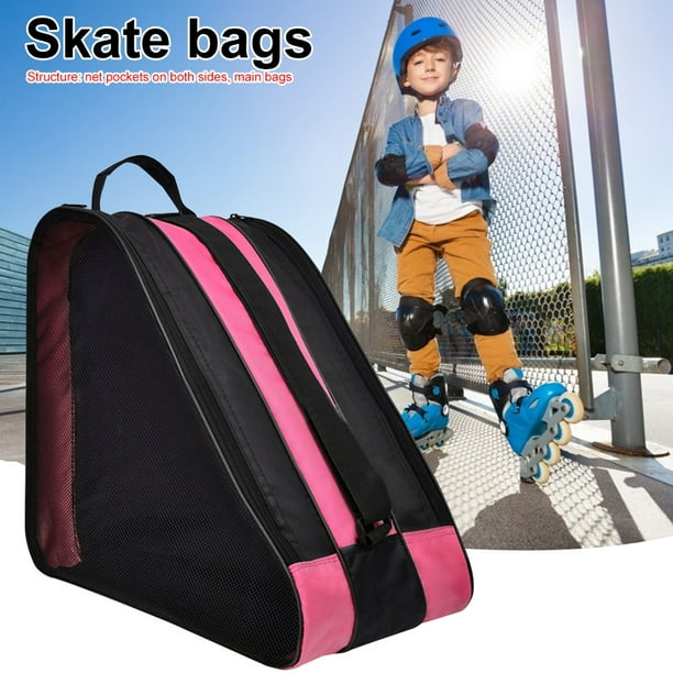 Mochila rosa para patines de ruedas, bolsa de almacenamiento de accesorios  de patinaje para niños y