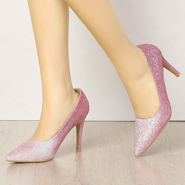 Zapatos Color Rosa con Purpurina - Tallas para Niña y Mujer