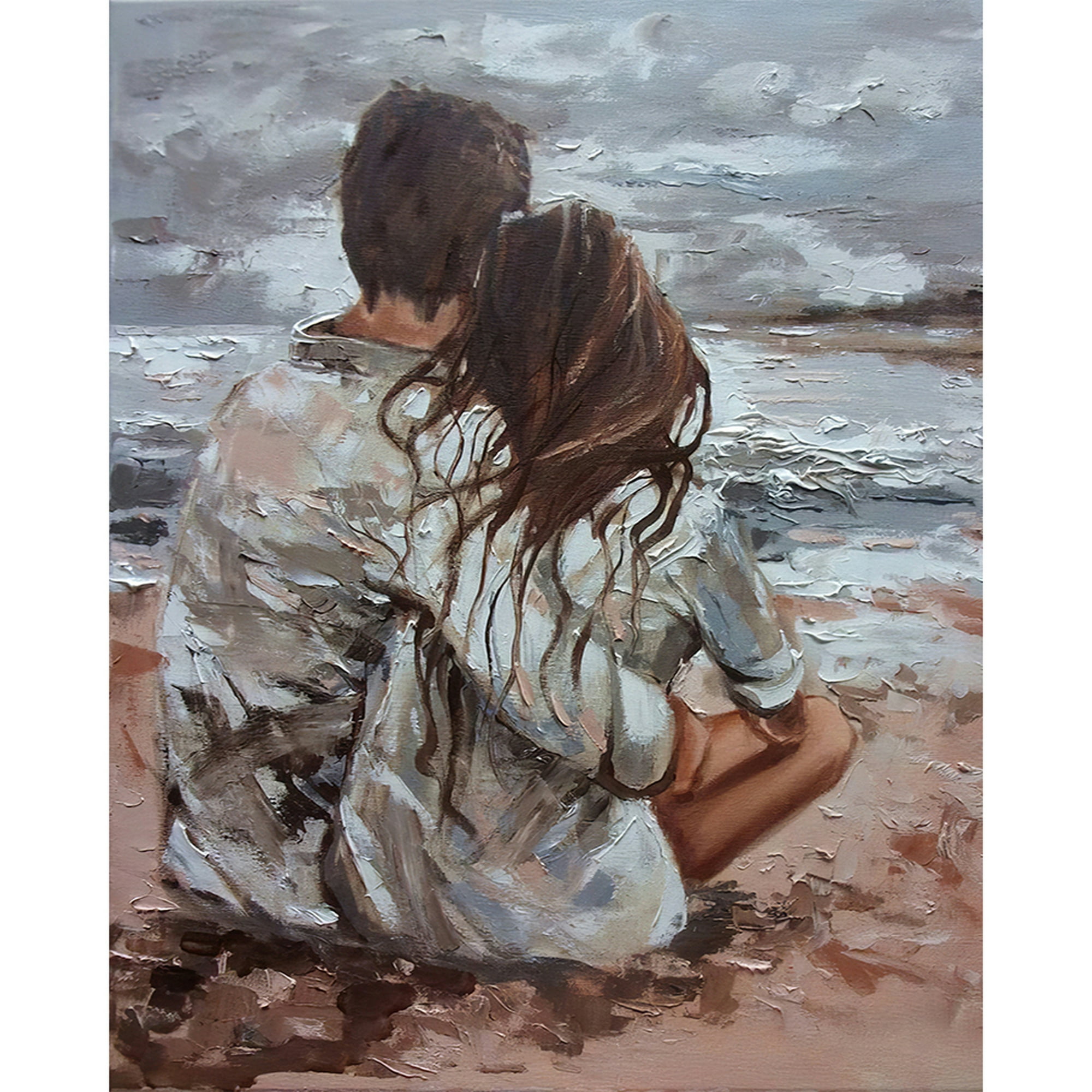 Amor pareja pintura romántica lienzo abstracto grandes pinturas al óle