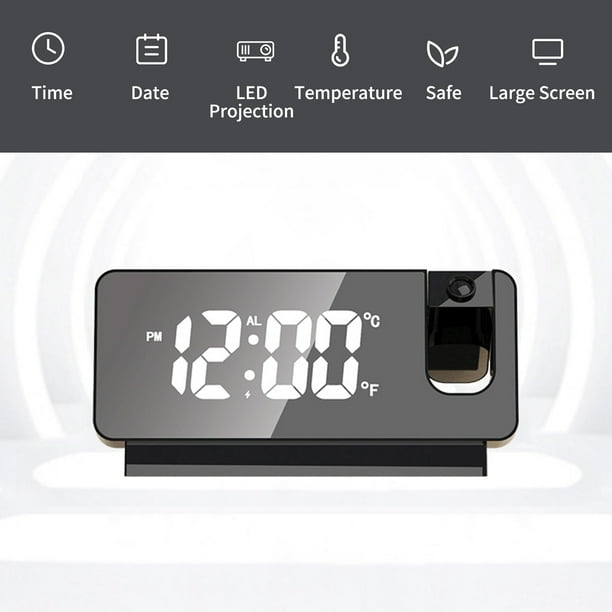 Reloj Despertador LED Proyector Digital Inteligente Para Mesa De