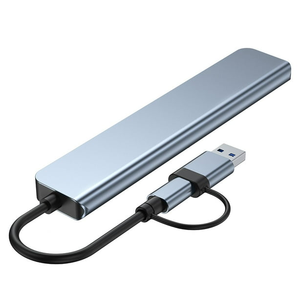 Adaptador multipuerto USB C Hub - Dongle de aluminio portátil 7 en