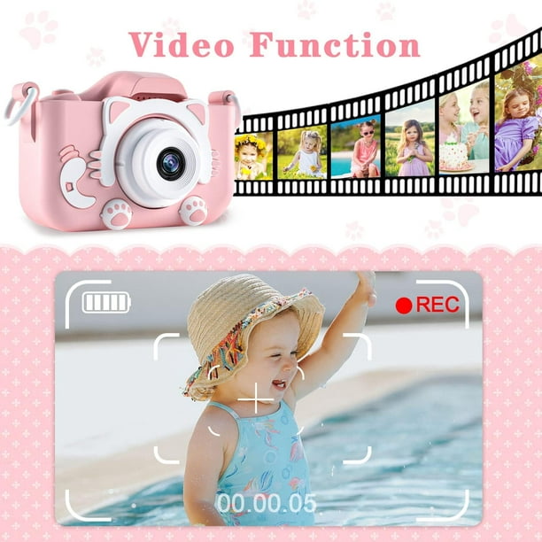 Paquete de 2 cámaras para niños, cámara selfie para niños, regalos de  Navidad y cumpleaños para niñas de 4 a 12 años, cámara de video digital HD  para