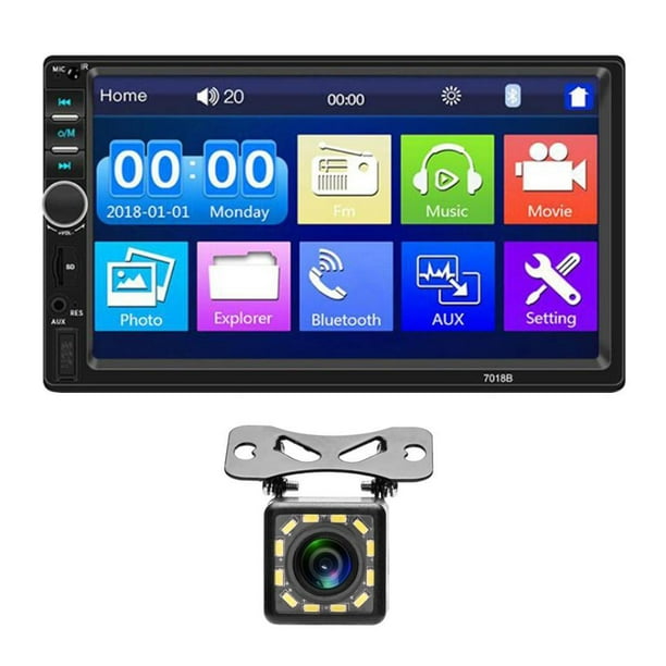 Reproductor multimedia para coche con pantalla de 7 pulgadas, Bluetooth 5.0  y soporte para pantalla OKEPOO estéreo para auto multimedia
