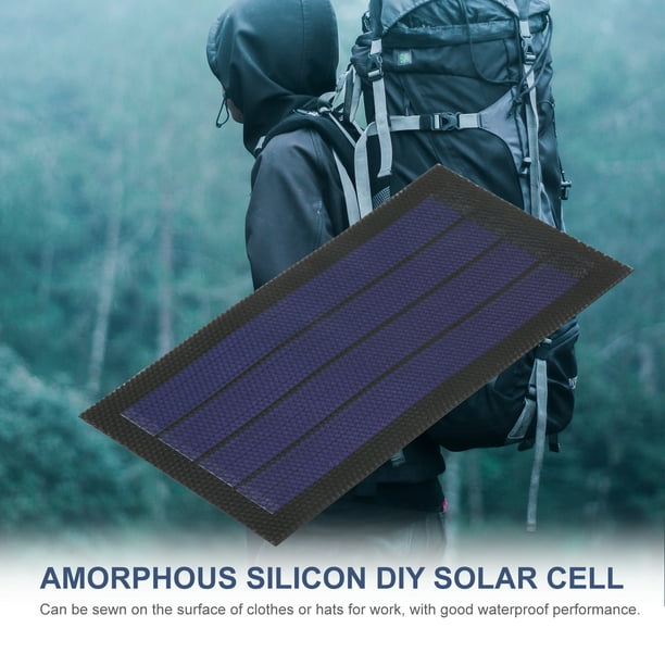 Panel solar portátil,Kit de carga del panel solar, cargador de panel solar  portátil de silicio policristalino 6W 6V