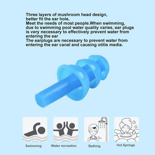 12 piezas de tapones para los oídos de silicona con canceción de ruido,  moldeables, universales, utilizar, impermeables para viajar, , Azul  Macarena