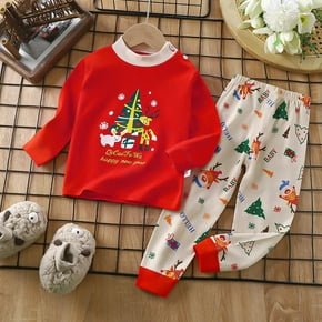 Conjunto de ropa de dormir para niños, ropa de dormir, Jersey, top, pantalones, pijama de Navidad, dibujos animados de dinosaurios, pijamas para bebés, niños y niñas, invierno, otoño