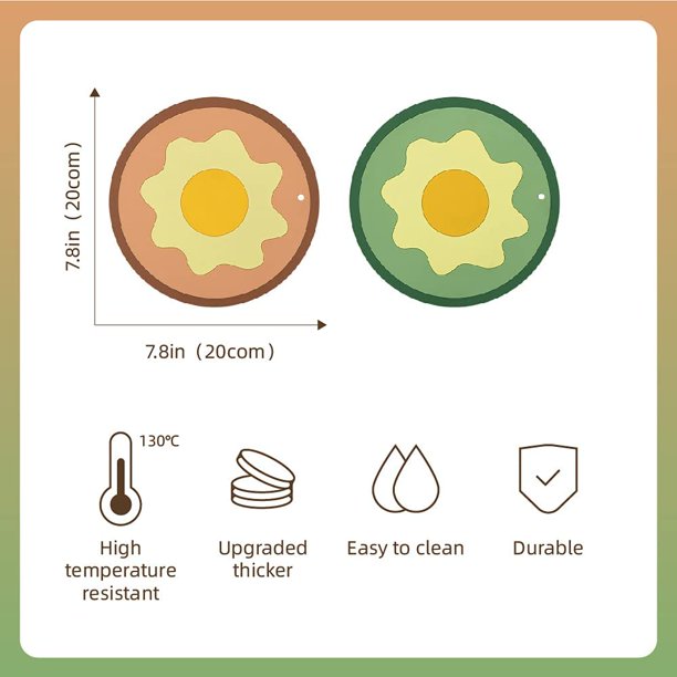 Salvamanteles de silicona para platos calientes, juego de 2 piezas  resistentes al calor, alfombrilla de silicona de grado alimenticio,  alfombrilla de