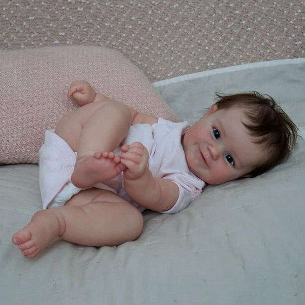 Muñecas de bebé Reborn de cuerpo completo de silicona, juguete de baño para  bebé, pelo rubio enraizado a mano, 45CM