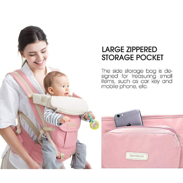 Portabebés manos libres, portabebés ajustable 3D con correas de hombro  gruesas, ligero, transpirable, para recién nacidos