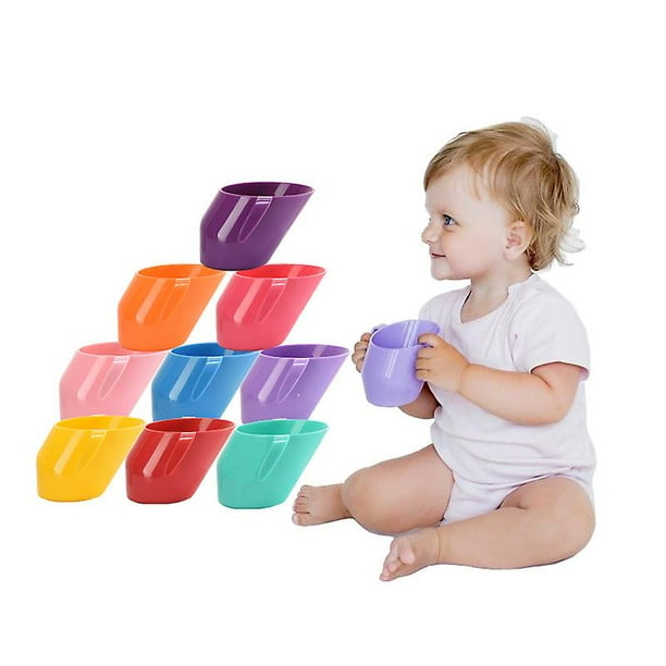 Vasos Para Bebés Y Sippy, Pajitas Ideales, Vasos Para Agua Y Destete 6-12  Meses, 240ml 2uds-Verde Azul JAMW Sencillez