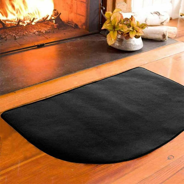 Tapete resistente al fuego de 48 x 30 pulgadas para chimenea, rectangular,  resistente al fuego, alfombra protectora de suelo para interiores y