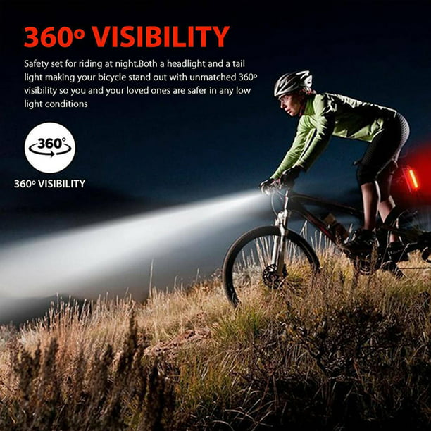 Juego de lámparas de bicicleta Irfora Juego de luces para bicicleta  recargables por USB ultrabrillantes, luces LED para bicicleta IP65, a  prueba de