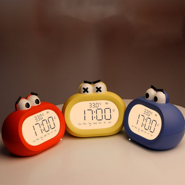 Reloj despertador digital LED, reloj despertador para niños, reloj despertador  digital de dibujos animados, reloj con pilas, rendimiento lleno de energía