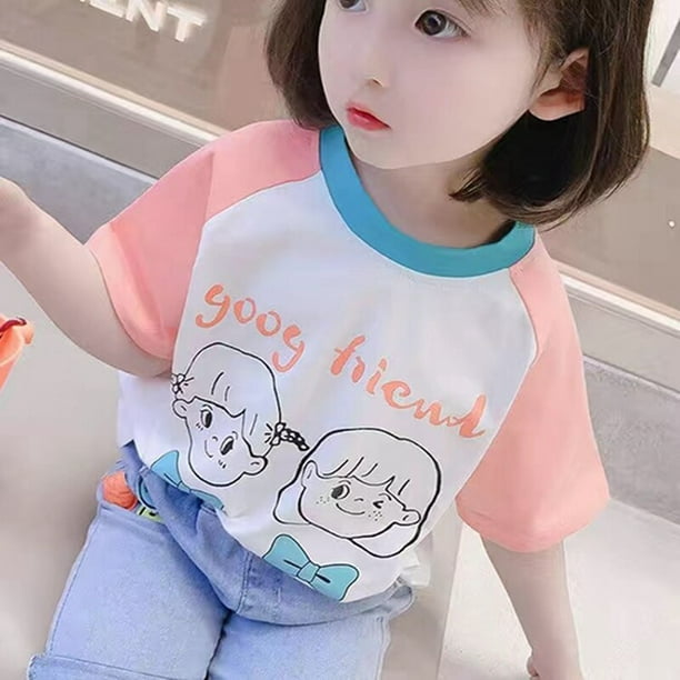 Ropa de verano para niños, camiseta para niños de 2 a 12 años, camiseta de  manga corta para chicas a Gao Jinjia LED