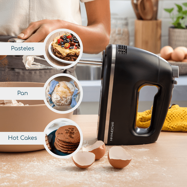 Kitchen Aid - Batidora de mano eléctrica de 7 velocidades, batidor  eléctrico de mano para el hogar con varillas para batir huevos, amasar,  batidor de