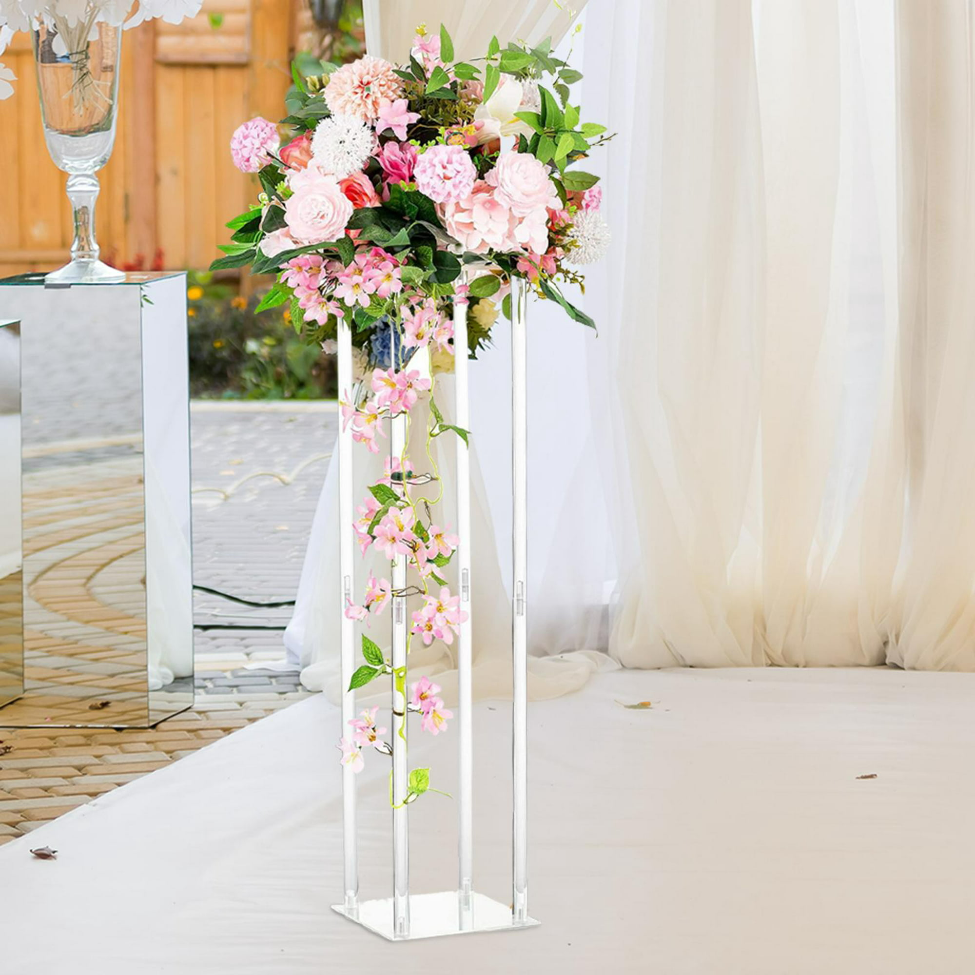 Jarrones de acrílico Centros de mesa de boda Soporte de flores