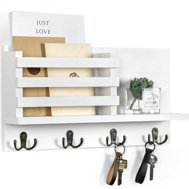Soporte de pared para llaves: Organizador de correo de fácil instalación  para colgar en la pared de casa de campo para decoración de cocina y  entrada
