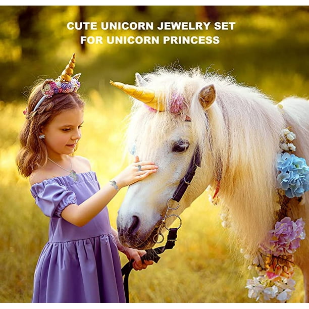 Collar de unicornio Unicornio de oro Unicornio arco iris Collar de unicornio  de oro místico Arco iris radiante y encantos encantadores Regalo del día de  San Valentín -  México