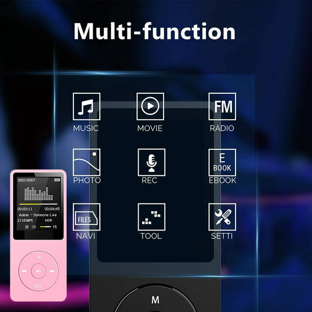 Reproductor Mp3 Bluetooth Radio Recargable Microsd Fitness