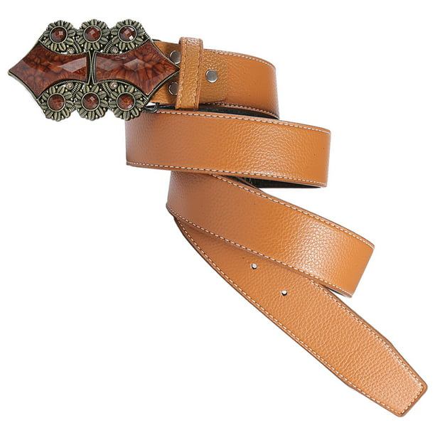Cinturón informal de cuero PU para hombre, cinturón de vestir de trabajo  con hebilla, cinturón , cin Colco Cinturón de vaquero occidental