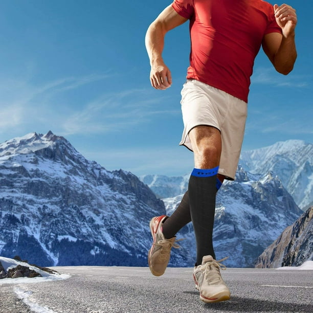Calcetines deportivos de compresión para hombre y mujer, medias hasta la  rodilla de tubo largo de 20-30 MmHg, para correr, enfermería, Senderismo y