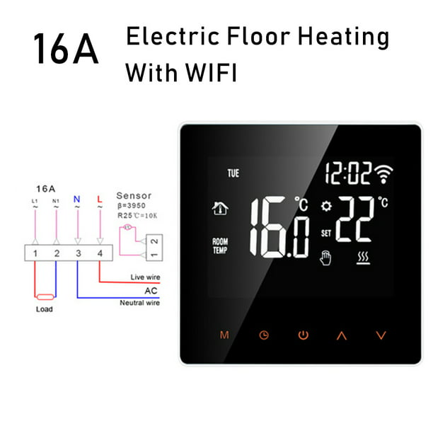 Termostato inteligente WiFi caldera de gas y calefacción eléctrica,  controlador de temperatura del hogar, control de voz, funciona con la  aplicación