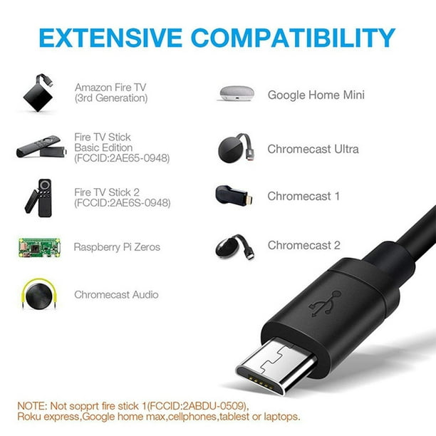 Adaptador de Ethernet Micro USB a RJ45 TV Stick Convertidor de red  compatible para Fire TV / Chromecast Scienceny DZ6467-00