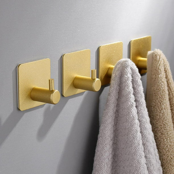 Ganchos para colgar toallas de cocina sin perforaciones, soporte para baño  montado en la pared (dorado) Likrtyny Oficina Multiescena Multifunción