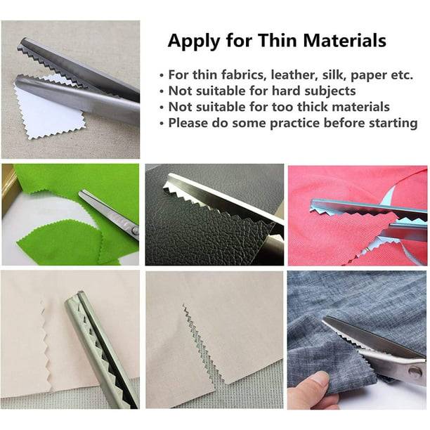 Tijeras dentadas, agarre cómodo, tijeras profesionales de costura en  zigzag, adecuadas para muchos tipos de telas y papel, 9 pulgadas