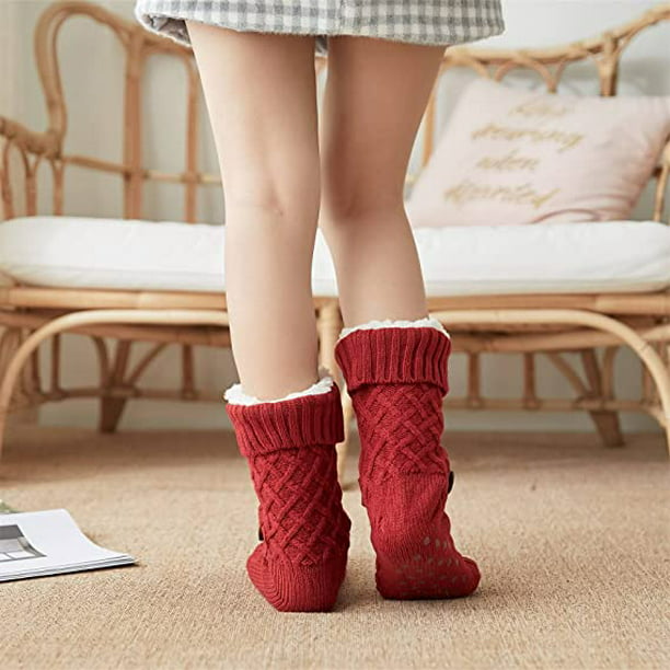 6 pares de calcetines cálidos de invierno para mujer y niña, pantuflas  mullidas, acogedoras, largas, hasta la rodilla, suaves, 9-11
