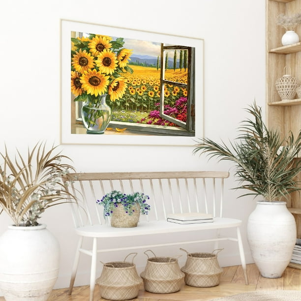 Lienzos Decorativos Girasoles Para Sala Cuadro De Pared Decoracion El Hogar  Casa