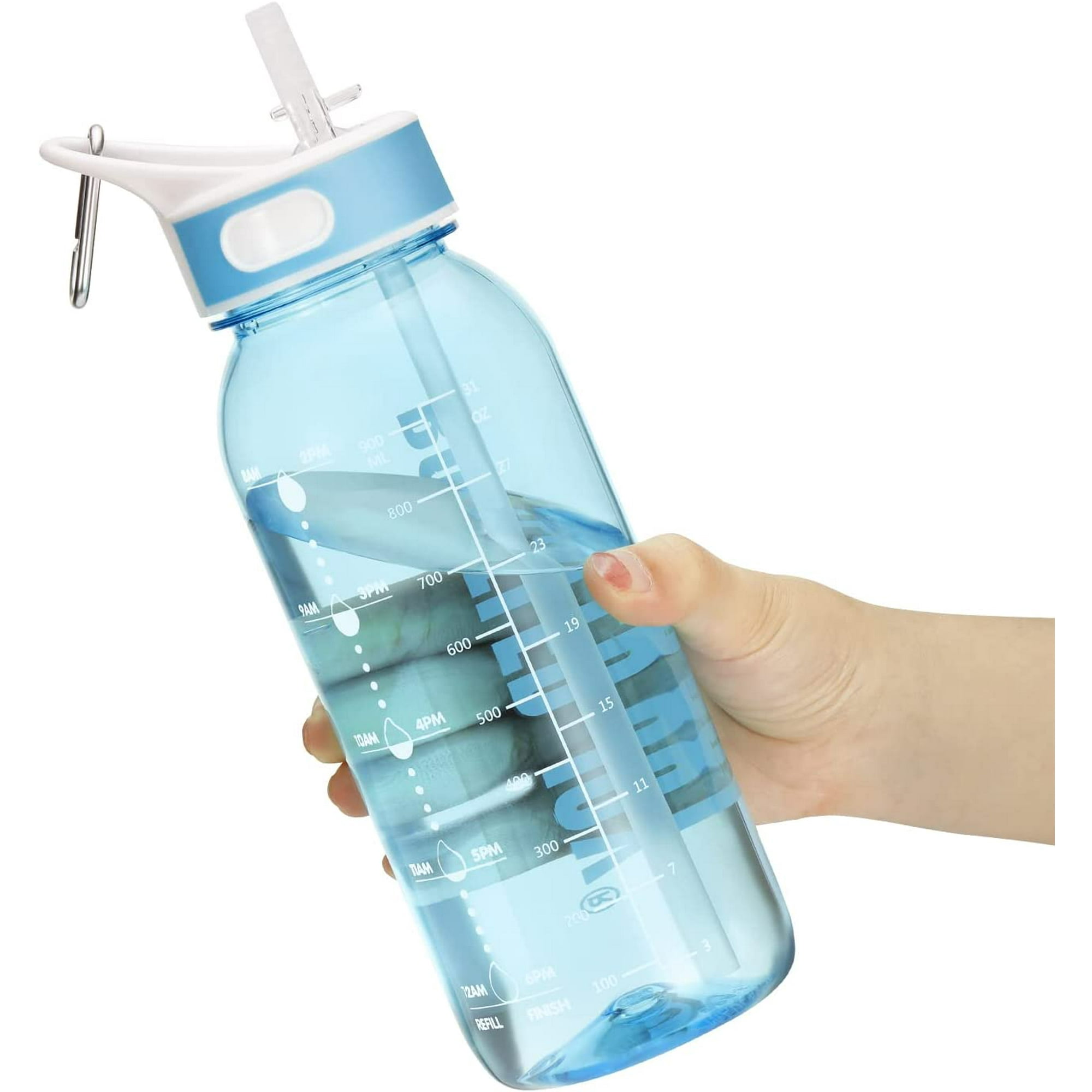 botella de agua de plástico deportivo. Depósito de agua para