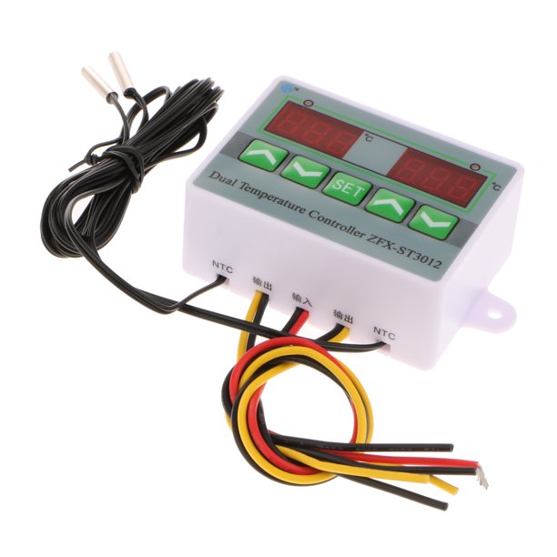 Controlador de temperatura digital -58.0-230.0 °F Termostato Calefacción  Interruptor de enfriamiento con sonda impermeable (24V 240W)