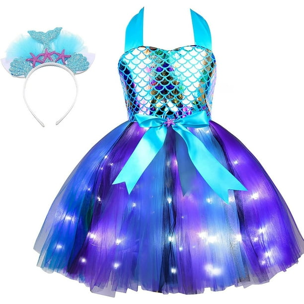 Disfraz De Sirena Para Niña, Vestidos De Princesa Para Niñas Para Fiesta De  Cumpleaños, Halloween, Cosplay