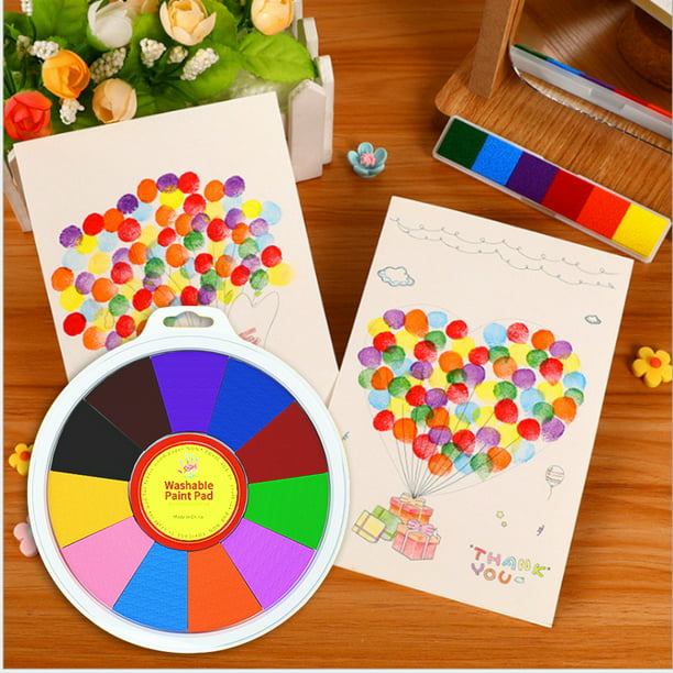 Divertido kit de pintura de dedos y libro, 12 colores lavables para niños  pequeños, pinturas no tóxicas para niños, suministros de pintura para