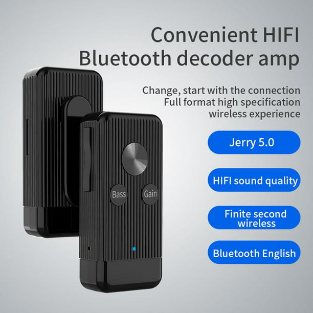 Amplificador de Auriculares de , Adaptador Portátil de 3,5 Mm, Receptor de  Audio Estéreo Bluetooth, Bajo para MP3 / Teléfonos / Macarena Receptor