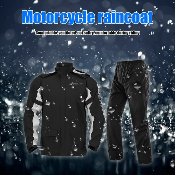 SULAITE Traje de lluvia para motocicleta Chaqueta de lluvia impermeable +  Ndcxsfigh Conjunto de pantalones de lluvia (XL)
