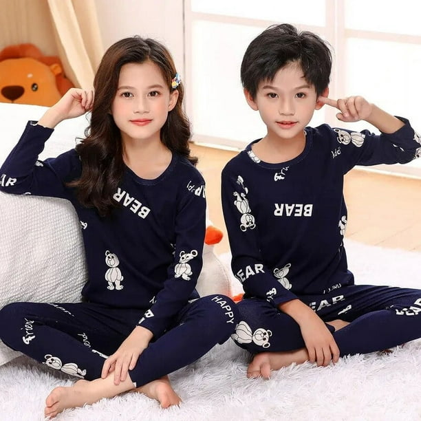 Conjunto de pijama de Navidad para niños y niñas, ropa de dormir