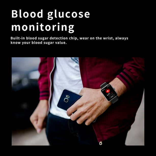 Monitor de glucosa en sangre con reloj inteligente de 19 pulgadas  rastreador de ejercicios de Smartwatch a la moda Hugtrwg
