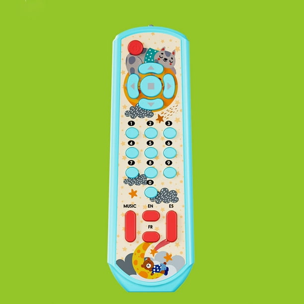 Juguetes Música TV de Control, Mando TV Juguete Bebe con luz y sonido,  altavoz ajustable, Juguetes educativos tempranos Niños Controlador  eléctrico Máquina de Aprendizaje Regalo de Juguete (Azul)