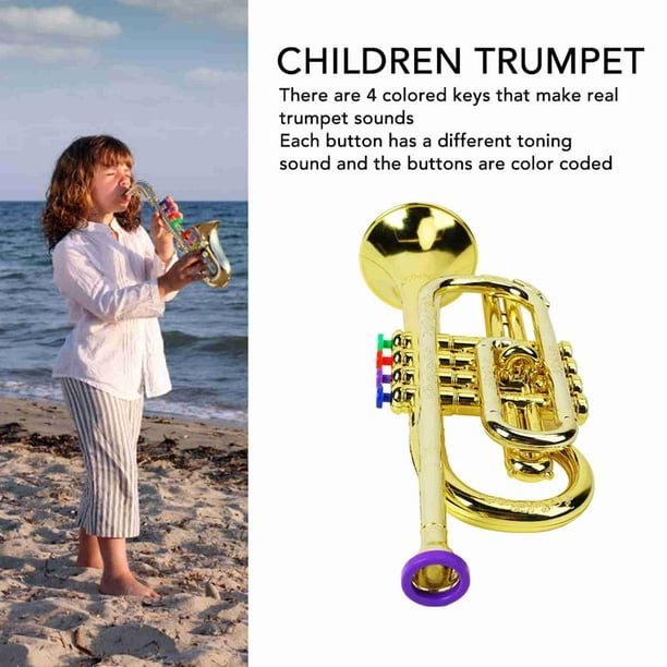 Juguete de trompeta para niños codificación de colores Trompeta educativa  musical para niños Interesante 4 teclas de colores para fiesta ANGGREK  Otros